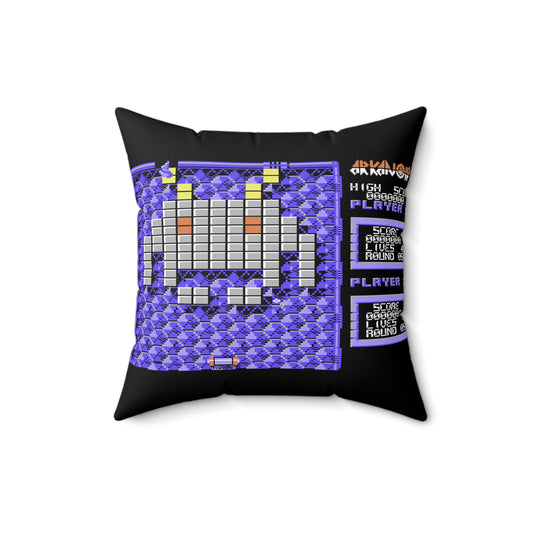 Arkanoid Quadratisches Kissen aus gesponnenem Polyester