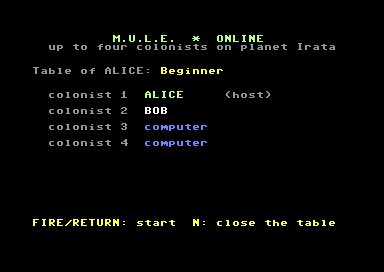 M.U.L.E. OME (online multiplayer)
