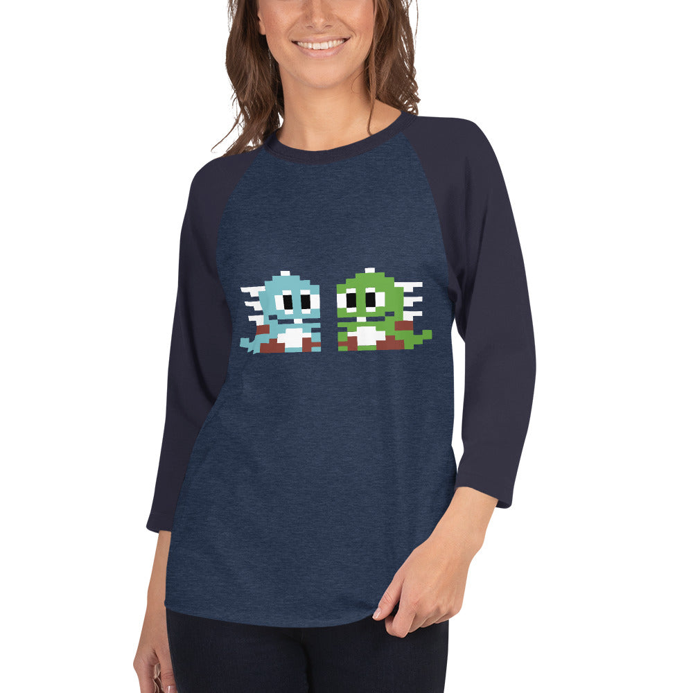 Bubble Bobble Raglan-Shirt mit 3/4-Ärmeln