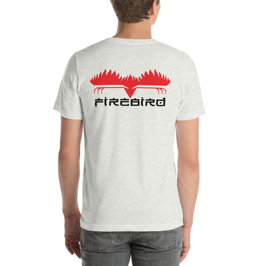 Firebird Zwarte letters op de achterkant Unisex T-shirt met korte mouwen