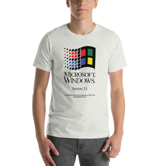Windows 3.1 Kurzarm-Unisex-T-Shirt