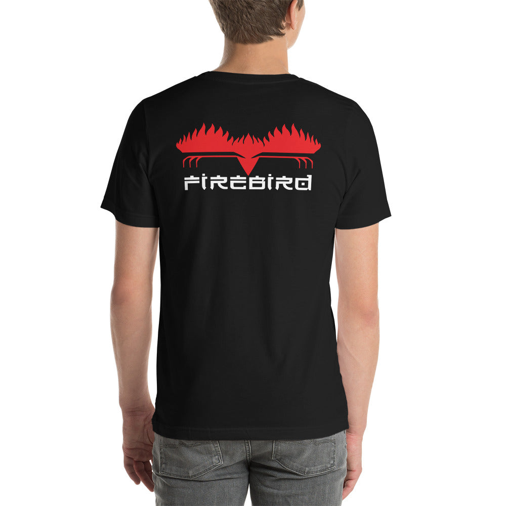 Firebird White Letters on Back Short-Sleeve Unisex T-Shirt RetroWebShop