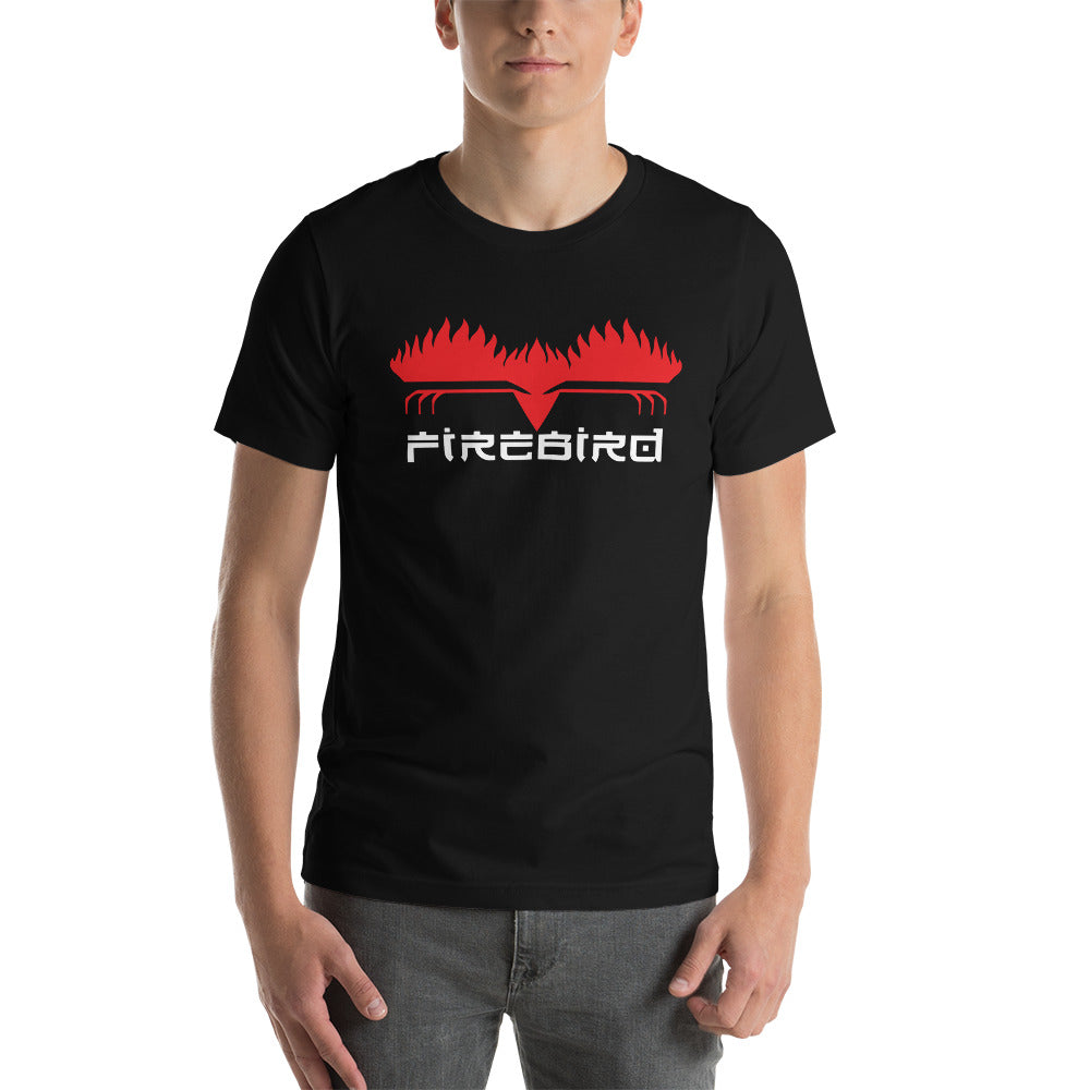 Firebird White Letters on Front Short-Sleeve Unisex T-Shirt RetroWebShop