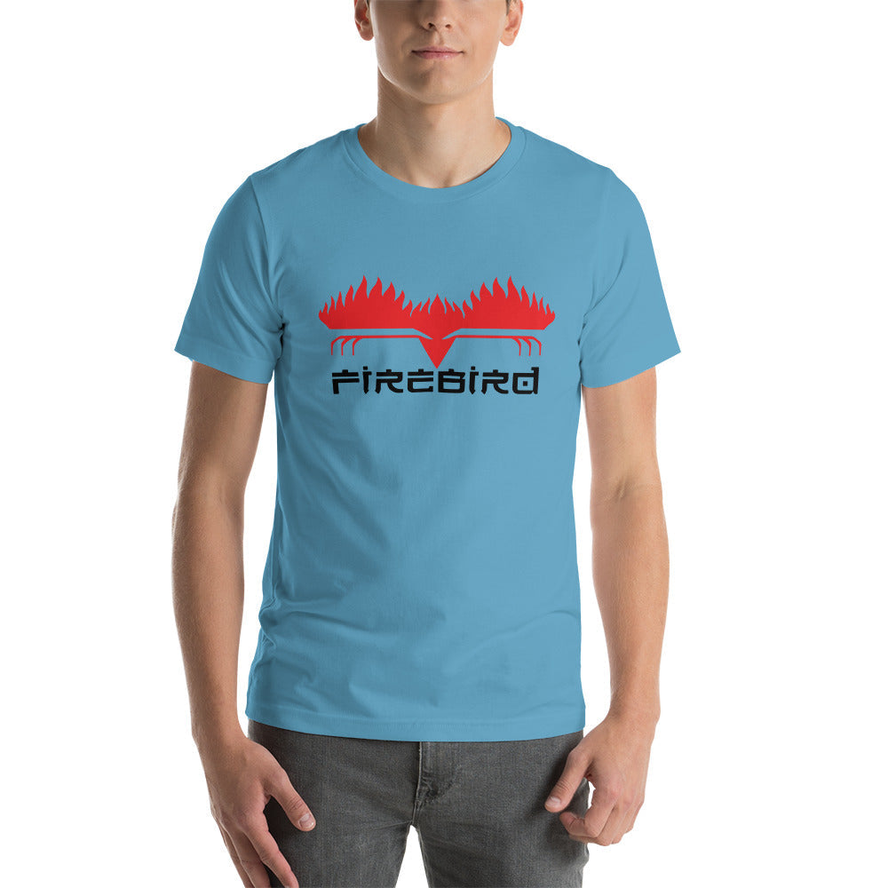 Firebird Black letters on Front Short-Sleeve Unisex T-Shirt RetroWebShop