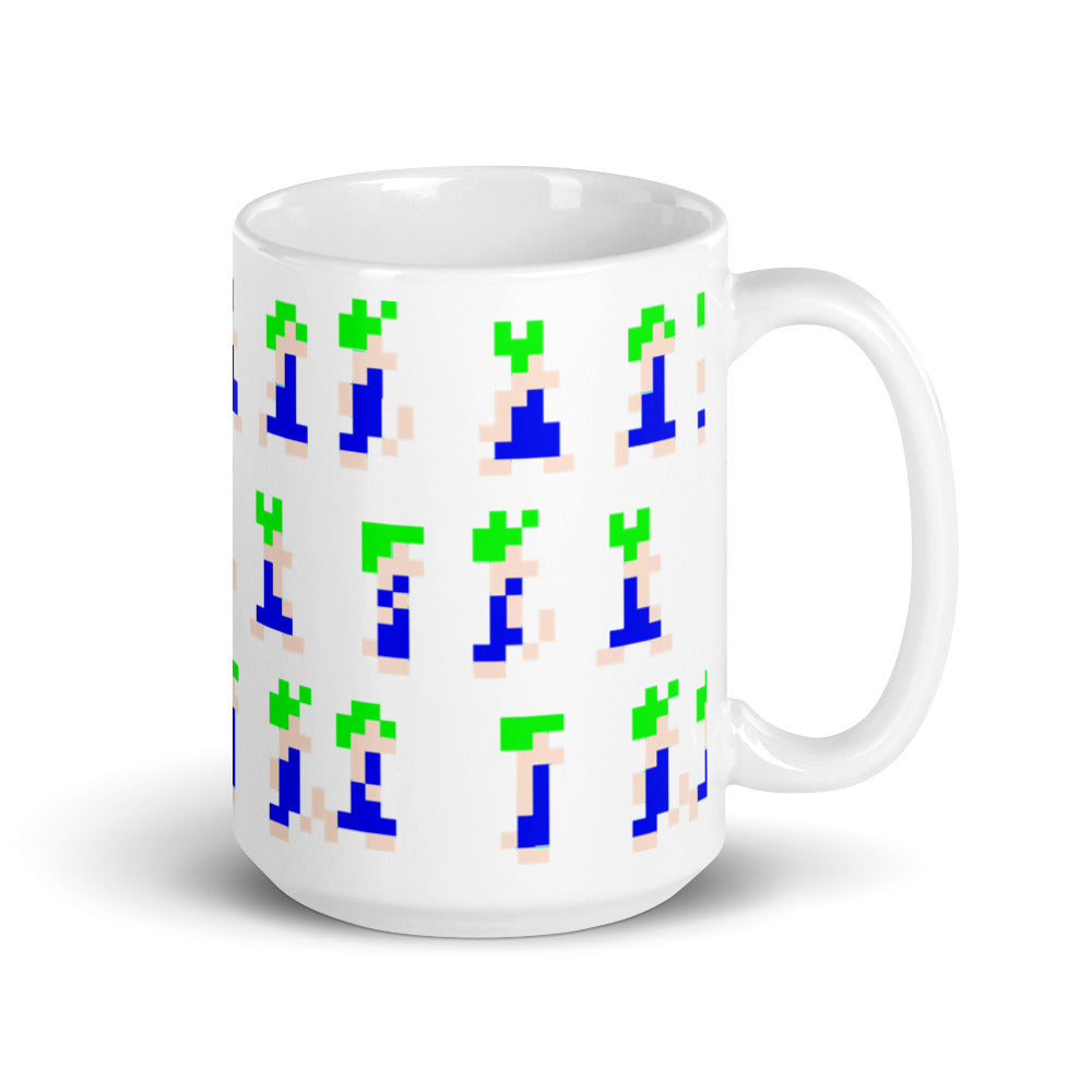 Lemmings Weiß glänzende Tasse