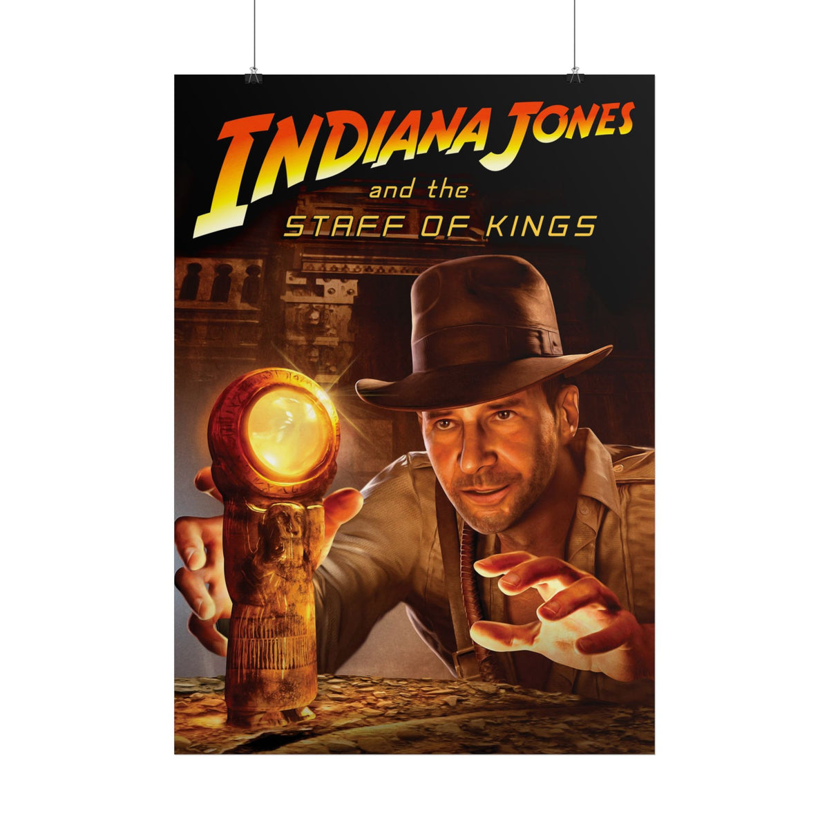 Indiana Jones and the Staff of Kings (met staf) - Poster Printify