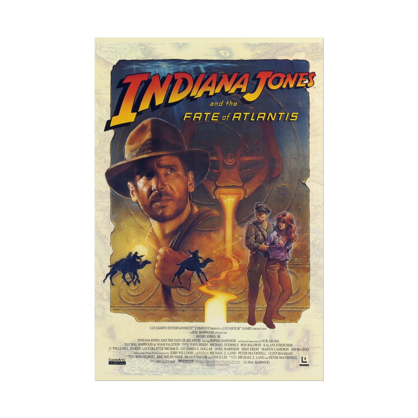 Indiana Jones Rolled Poster - Fate of Atlantis - Vintage Adventure Wall Art