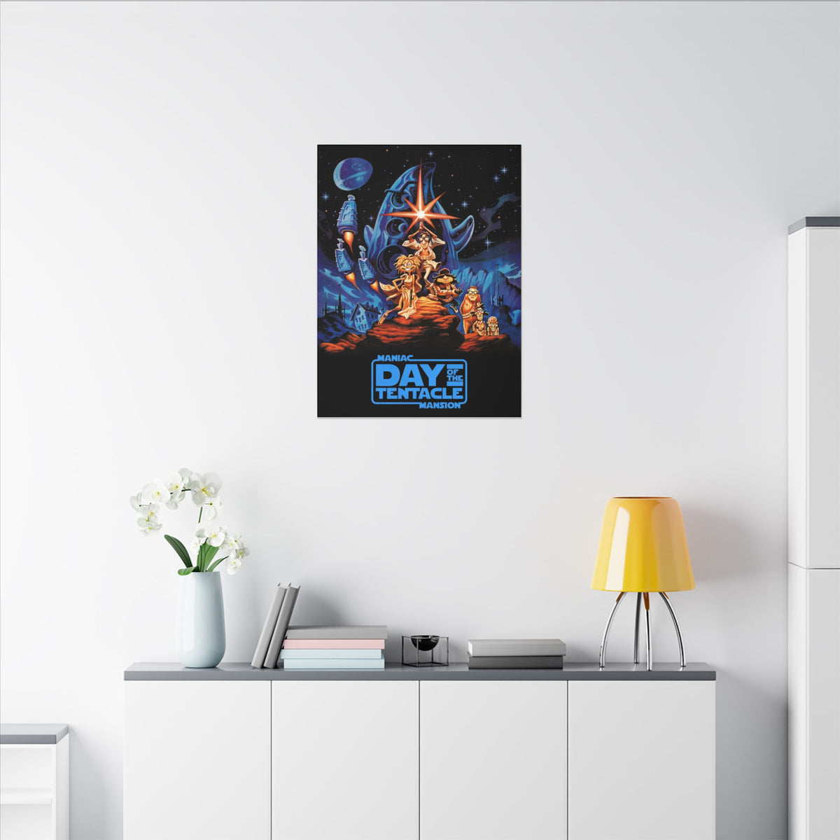 Day of the Tentacle - Star Wars Parodie (blauw logo) - Canvas Printify