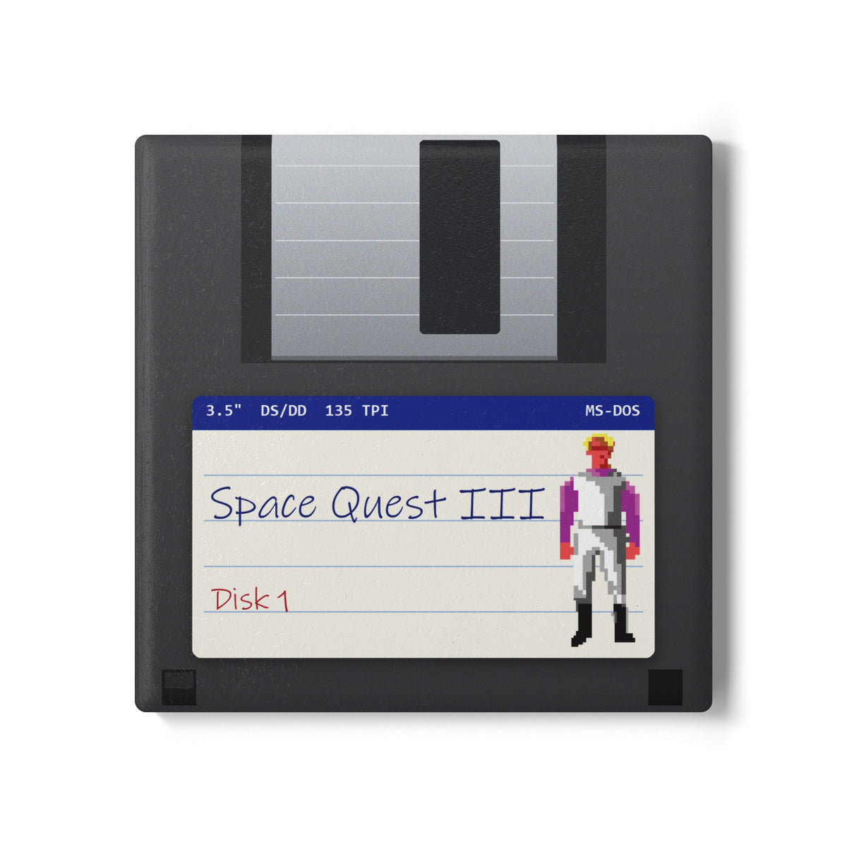 Space Quest III - Floppy Onderzetter Printify