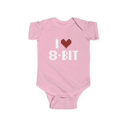 I love 8 Bit Infant Fine Jersey Bodysuit Printify