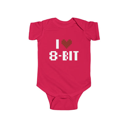 I love 8 Bit Infant Fine Jersey Bodysuit Printify