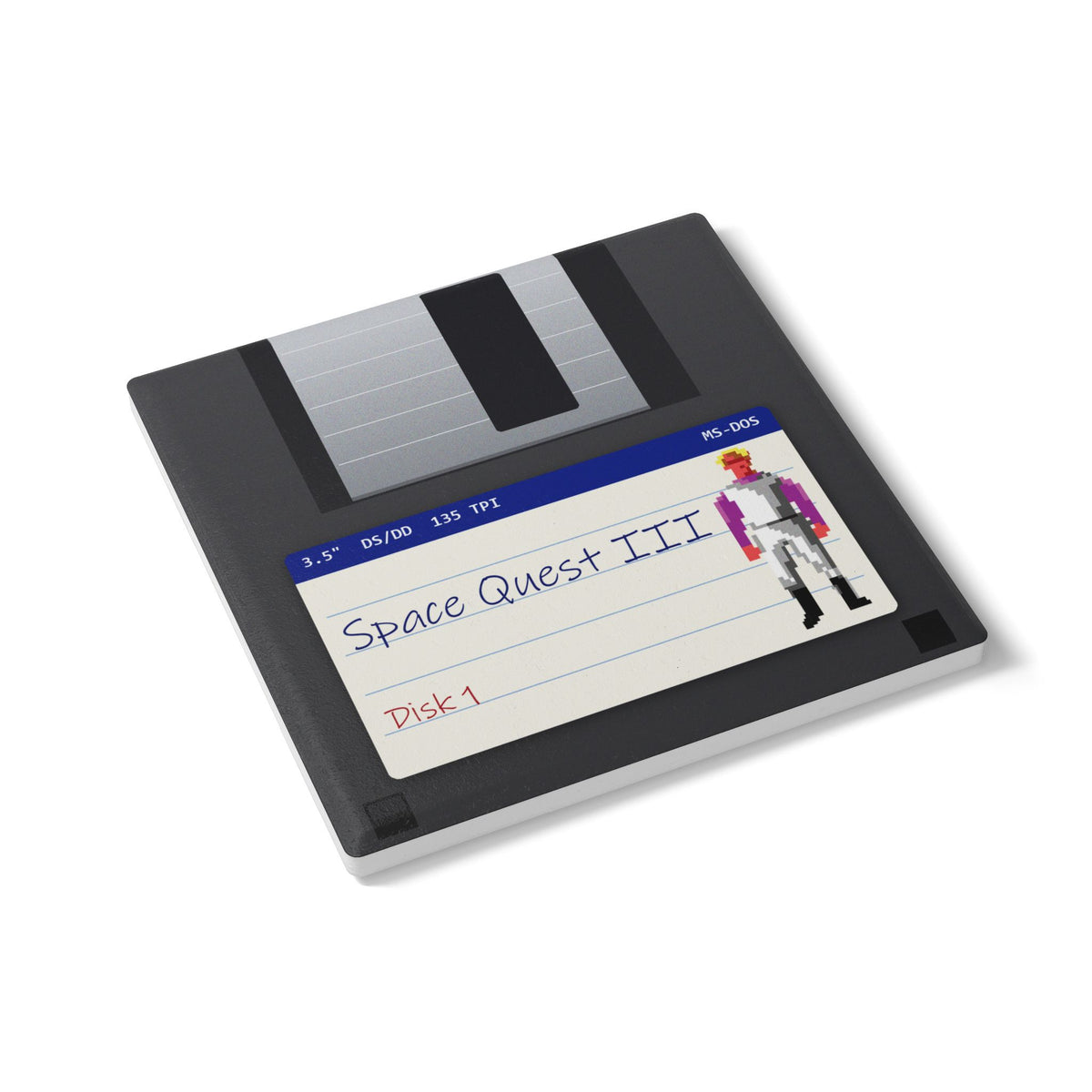 Space Quest III - Floppy Onderzetter Printify