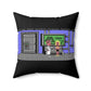 Maniac Mansion Spun Polyester Square Pillow
