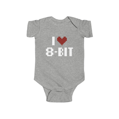 I love 8 Bit Infant Fine Jersey Bodysuit Printify