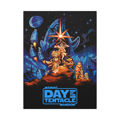 Day of the Tentacle - Star Wars Parodie (blauw logo) - Canvas Printify