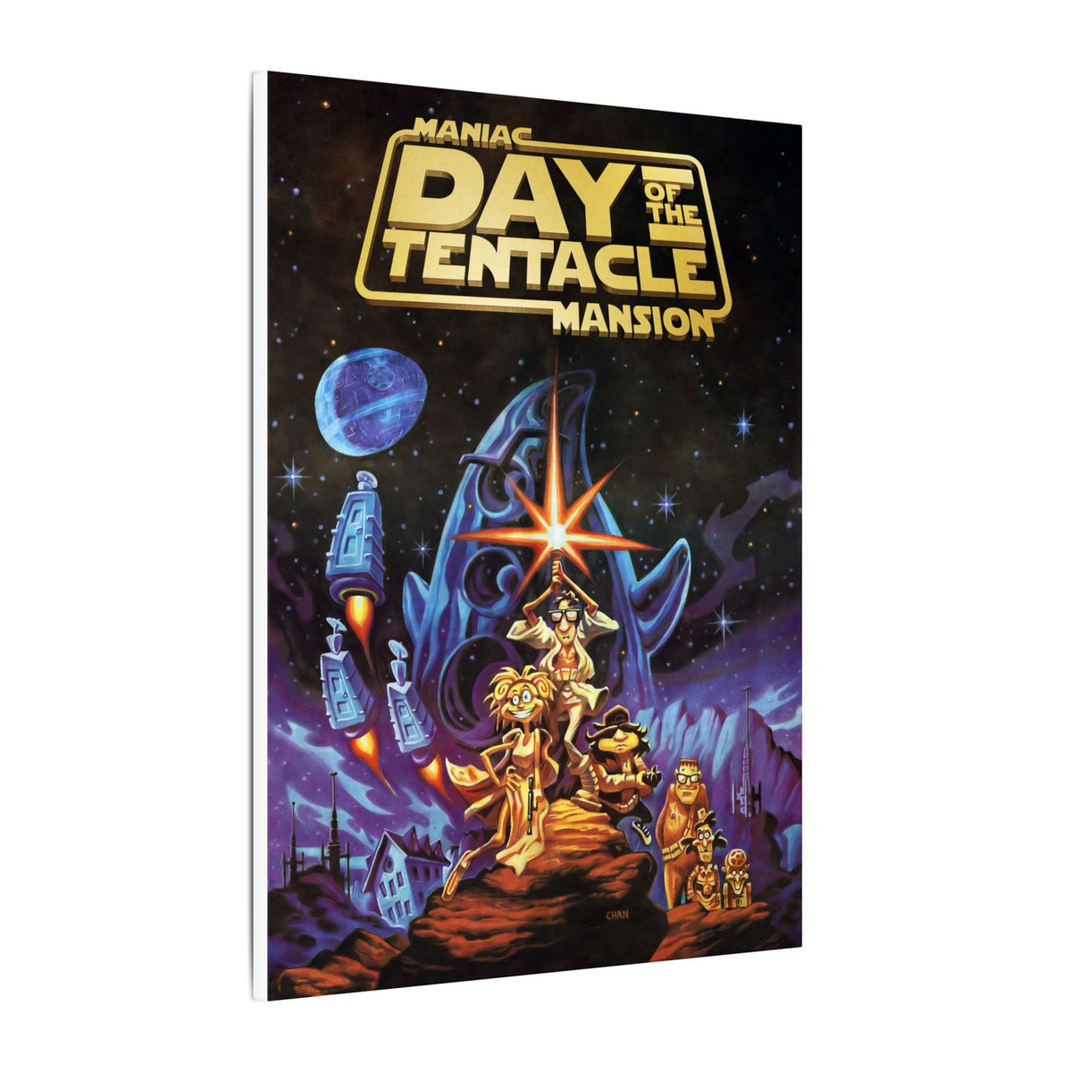 Day of the Tentacle - Star Wars Parodie (goud logo) - Canvas Printify
