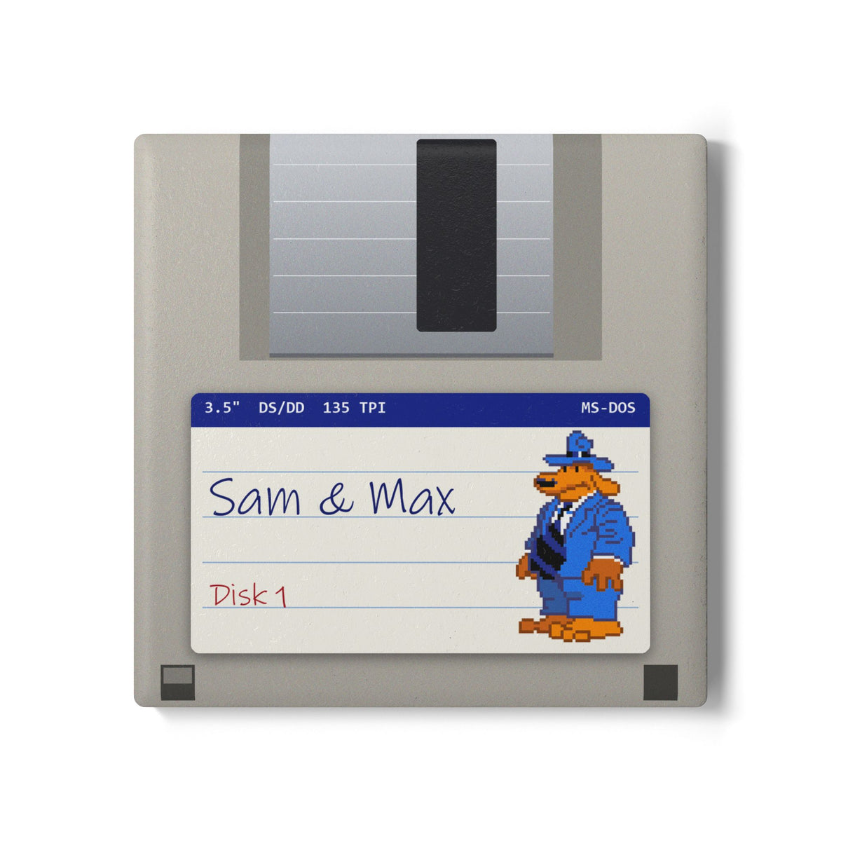 Sam & Max - Floppy Onderzetter Printify