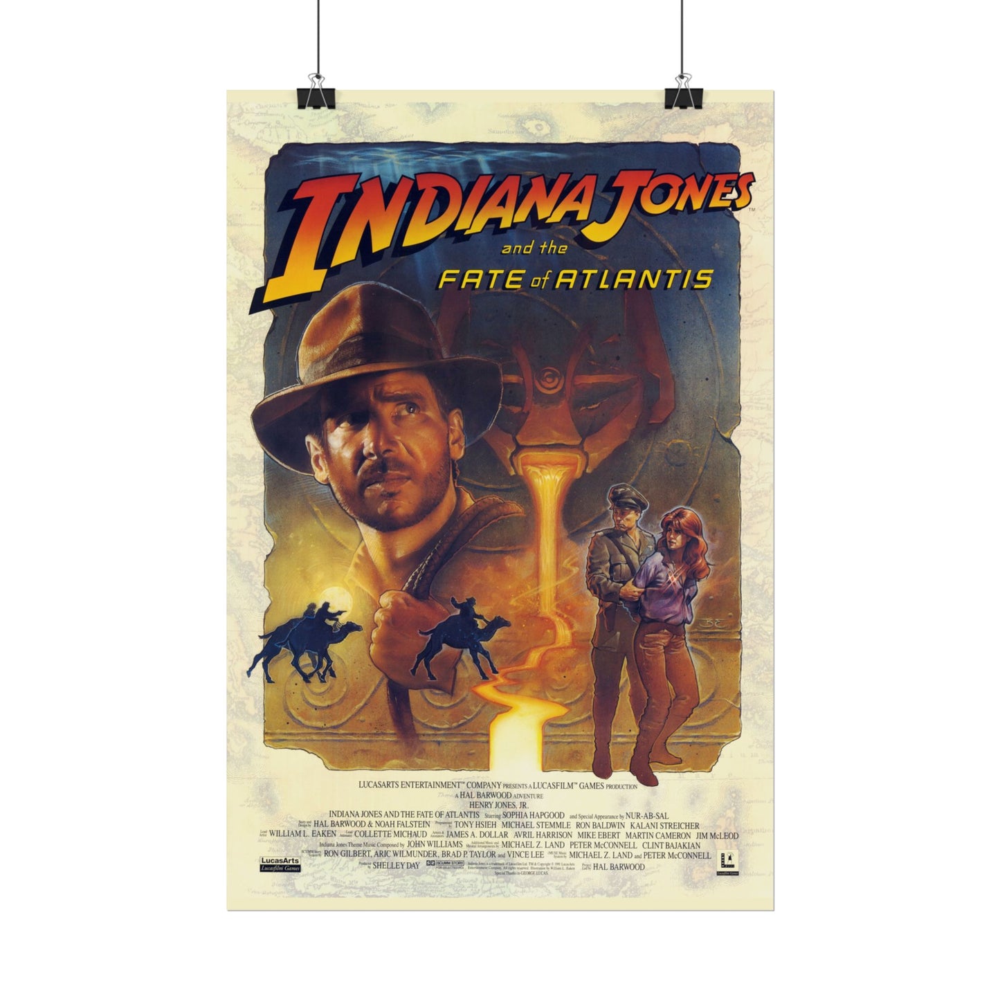 Indiana Jones Rolled Poster - Fate of Atlantis - Vintage Adventure Wall Art