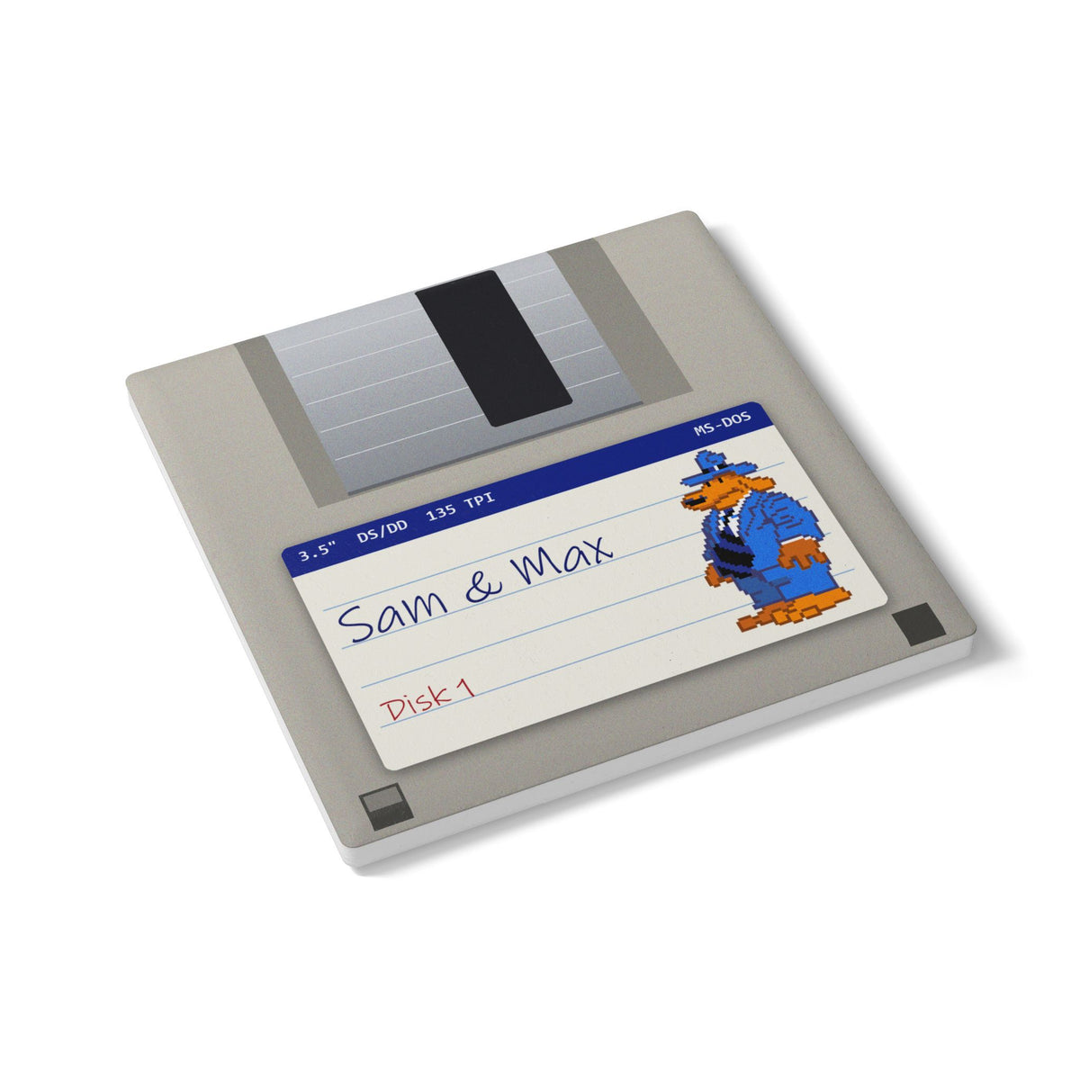 Sam & Max - Floppy Onderzetter Printify