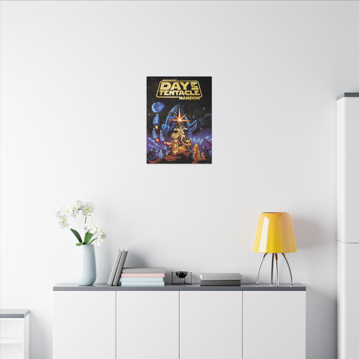Day of the Tentacle - Star Wars Parodie (goud logo) - Canvas Printify