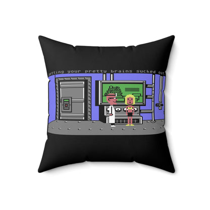 Maniac Mansion Spun Polyester Square Pillow 
