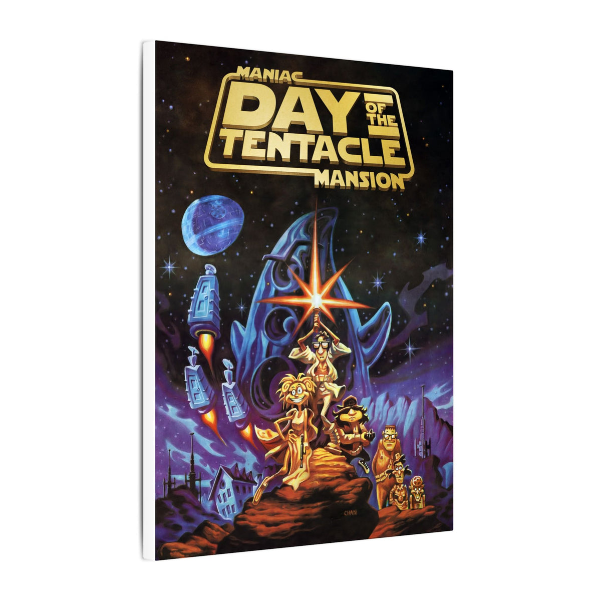 Day of the Tentacle - Star Wars Parodie (goud logo) - Canvas Printify