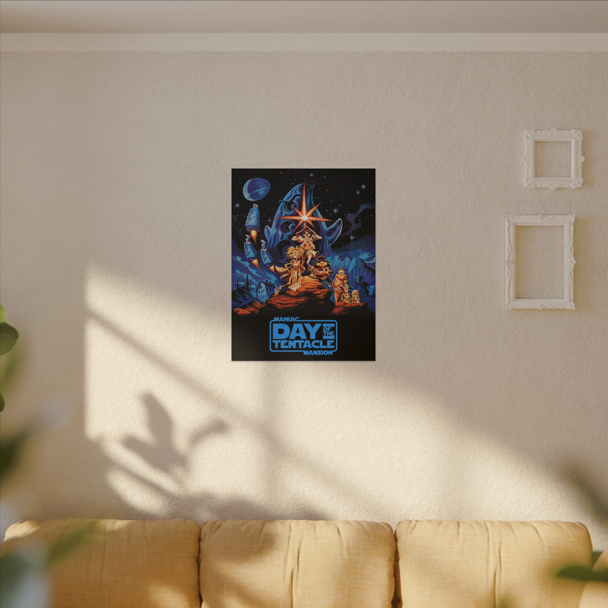 Day of the Tentacle - Star Wars Parodie (blauw logo) - Canvas Printify