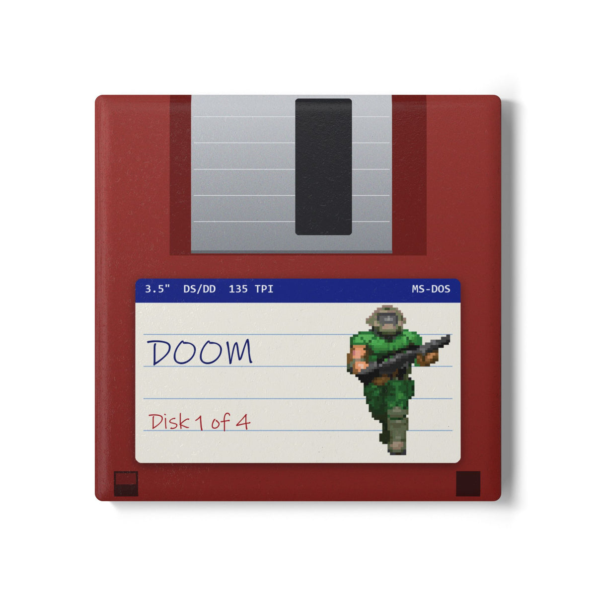 DOOM - Floppy Onderzetter Printify