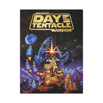 Day of the Tentacle - Star Wars Parodie (goud logo) - Canvas Printify