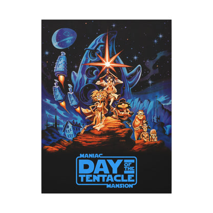 Day of the Tentacle - Star Wars Parodie (blauw logo) - Canvas Printify