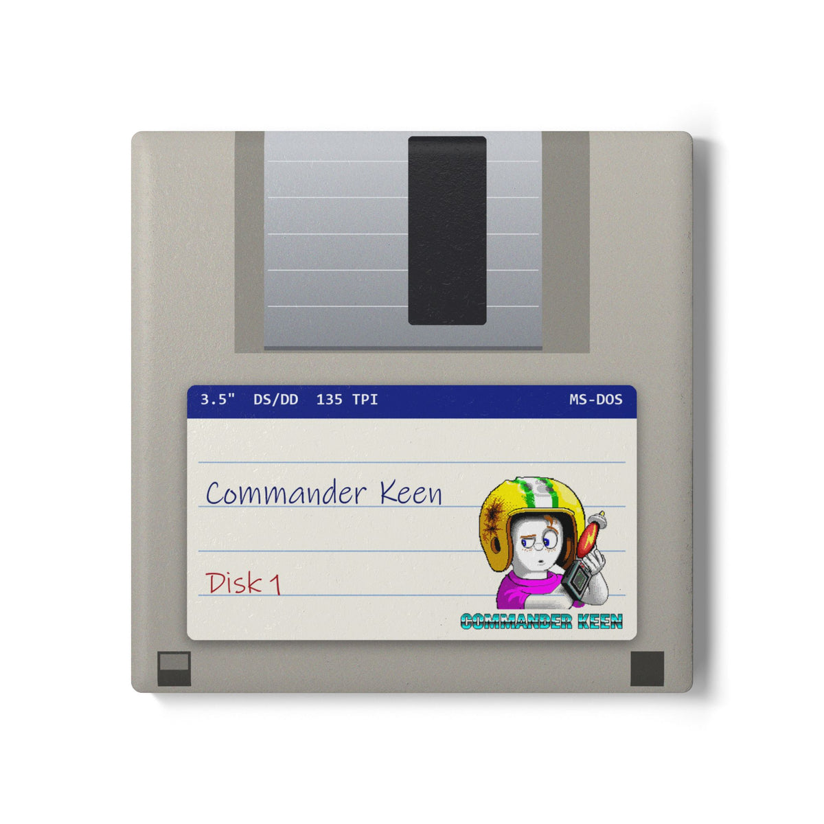 Commander Keen - Floppy Onderzetter Printify