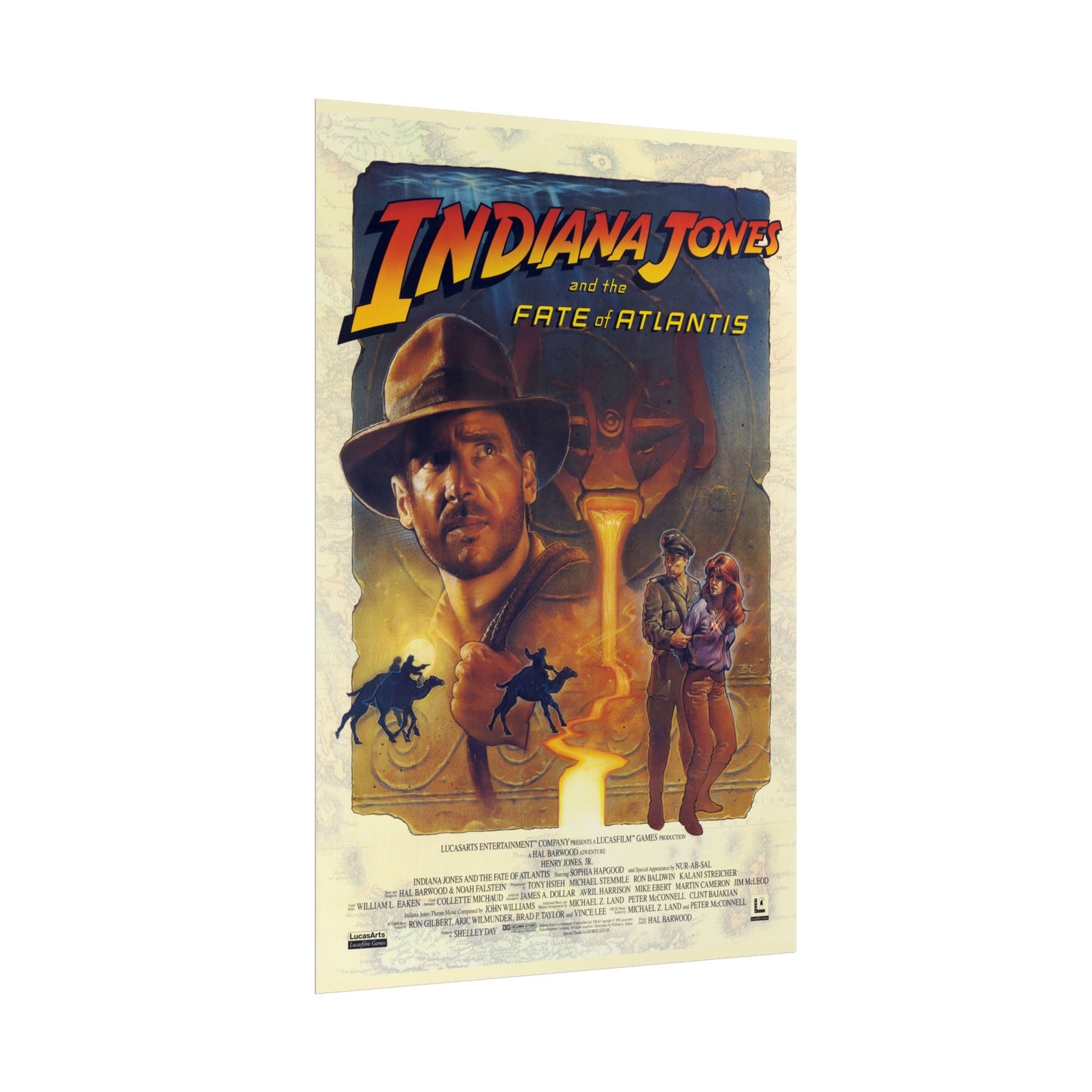 Indiana Jones Rolled Poster - Fate of Atlantis - Vintage Adventure Wall Art