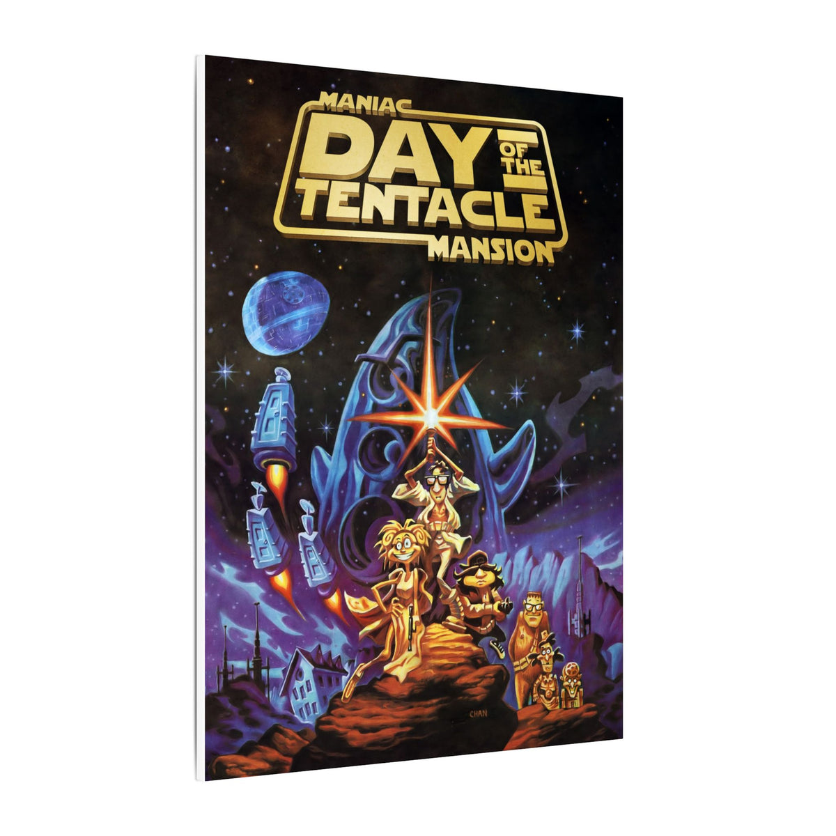 Day of the Tentacle - Star Wars Parodie (goud logo) - Canvas Printify