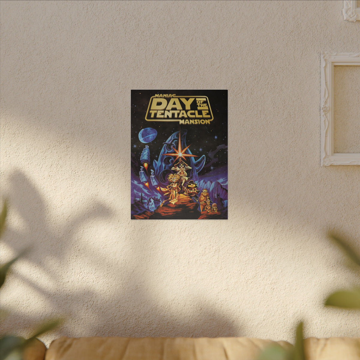 Day of the Tentacle - Star Wars Parodie (goud logo) - Canvas Printify