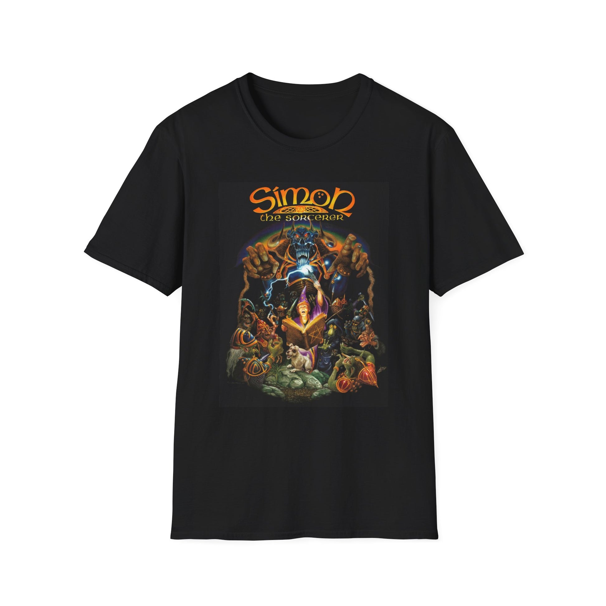 T-Shirt — "Simon the Sorcerer" Retro Fantasy Graphic Tee Printify