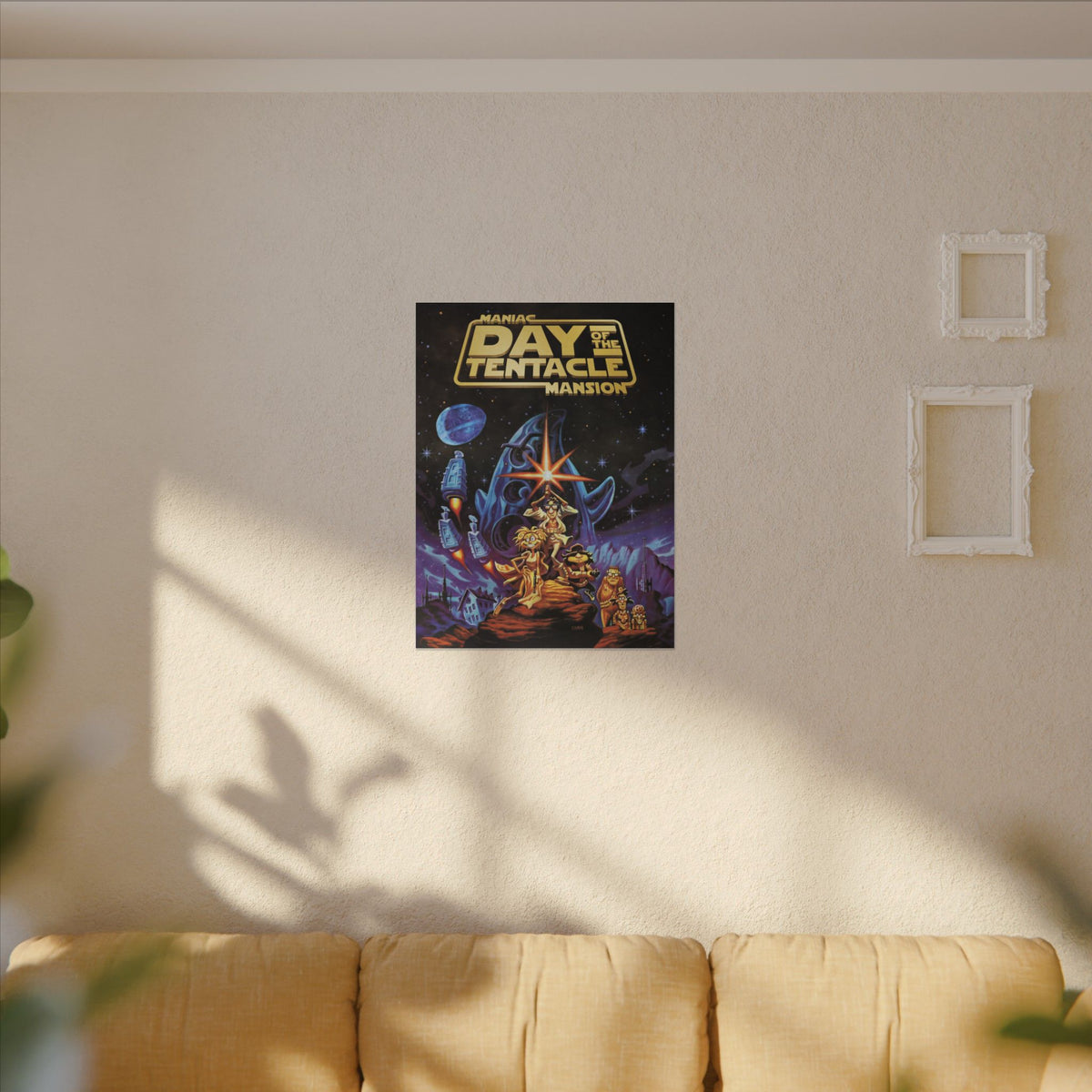 Day of the Tentacle - Star Wars Parodie (goud logo) - Canvas Printify
