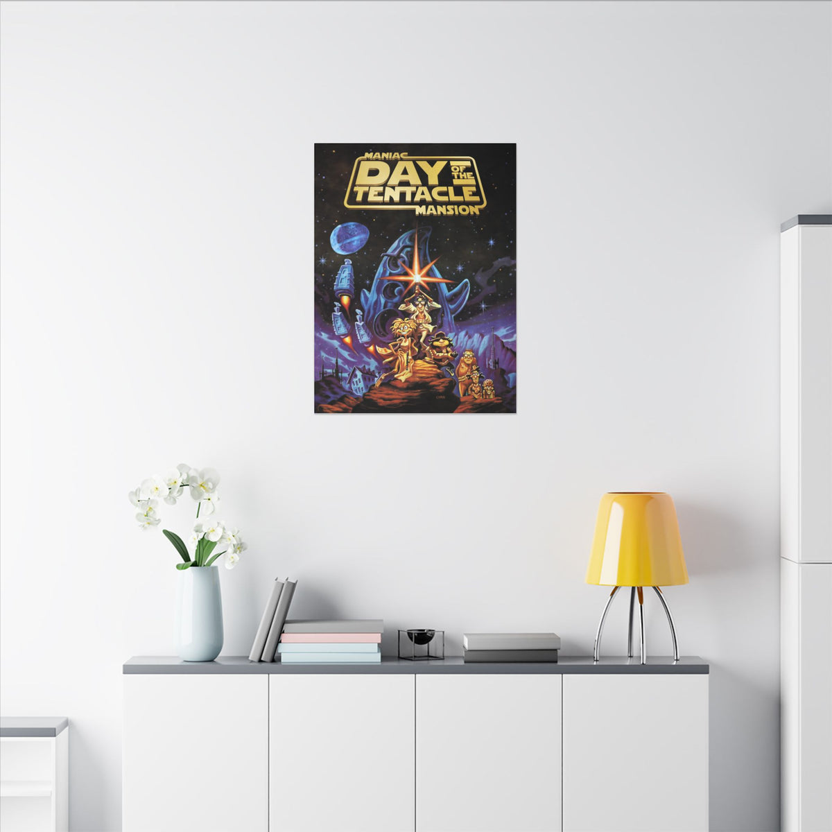 Day of the Tentacle - Star Wars Parodie (goud logo) - Canvas Printify