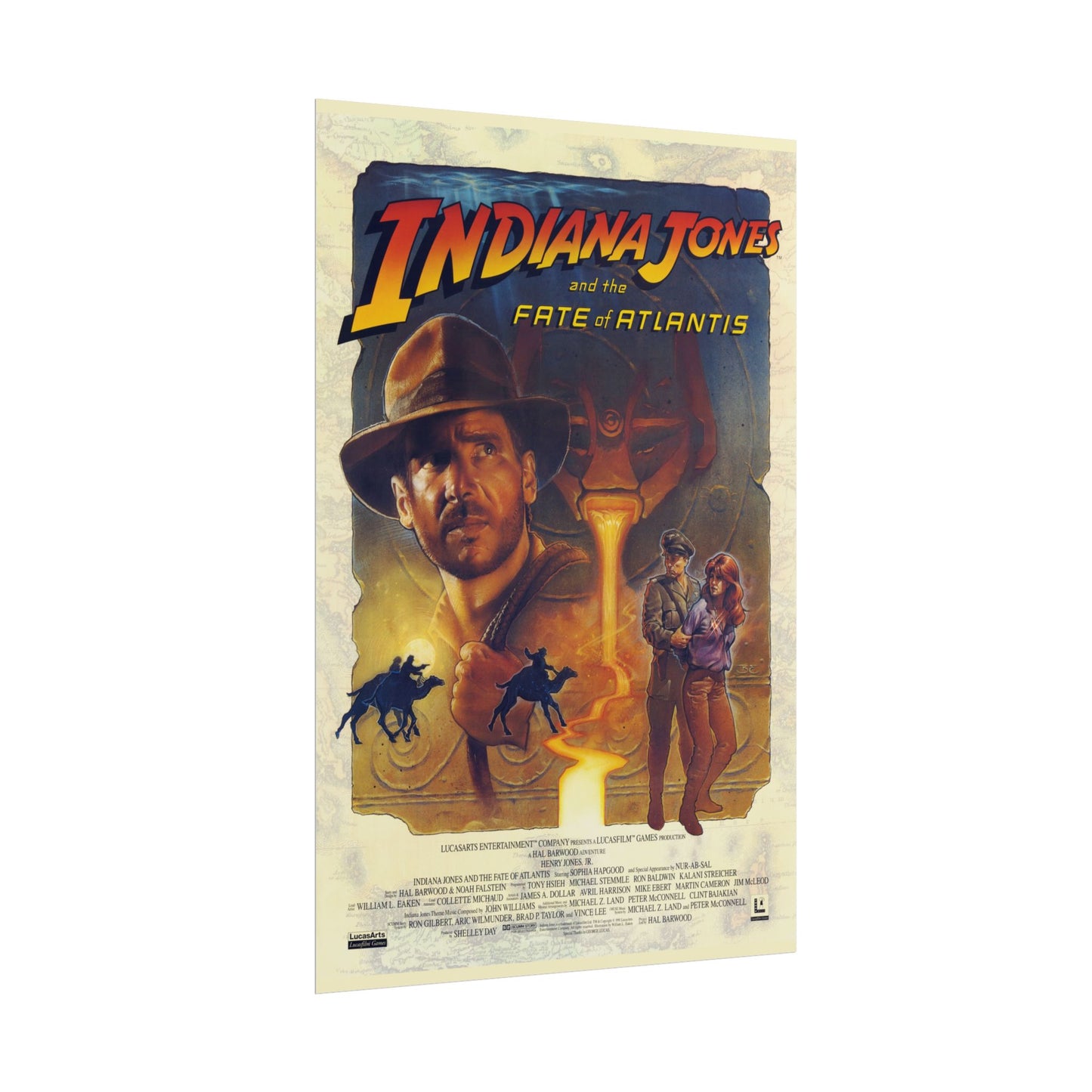 Indiana Jones Rolled Poster - Fate of Atlantis - Vintage Adventure Wall Art