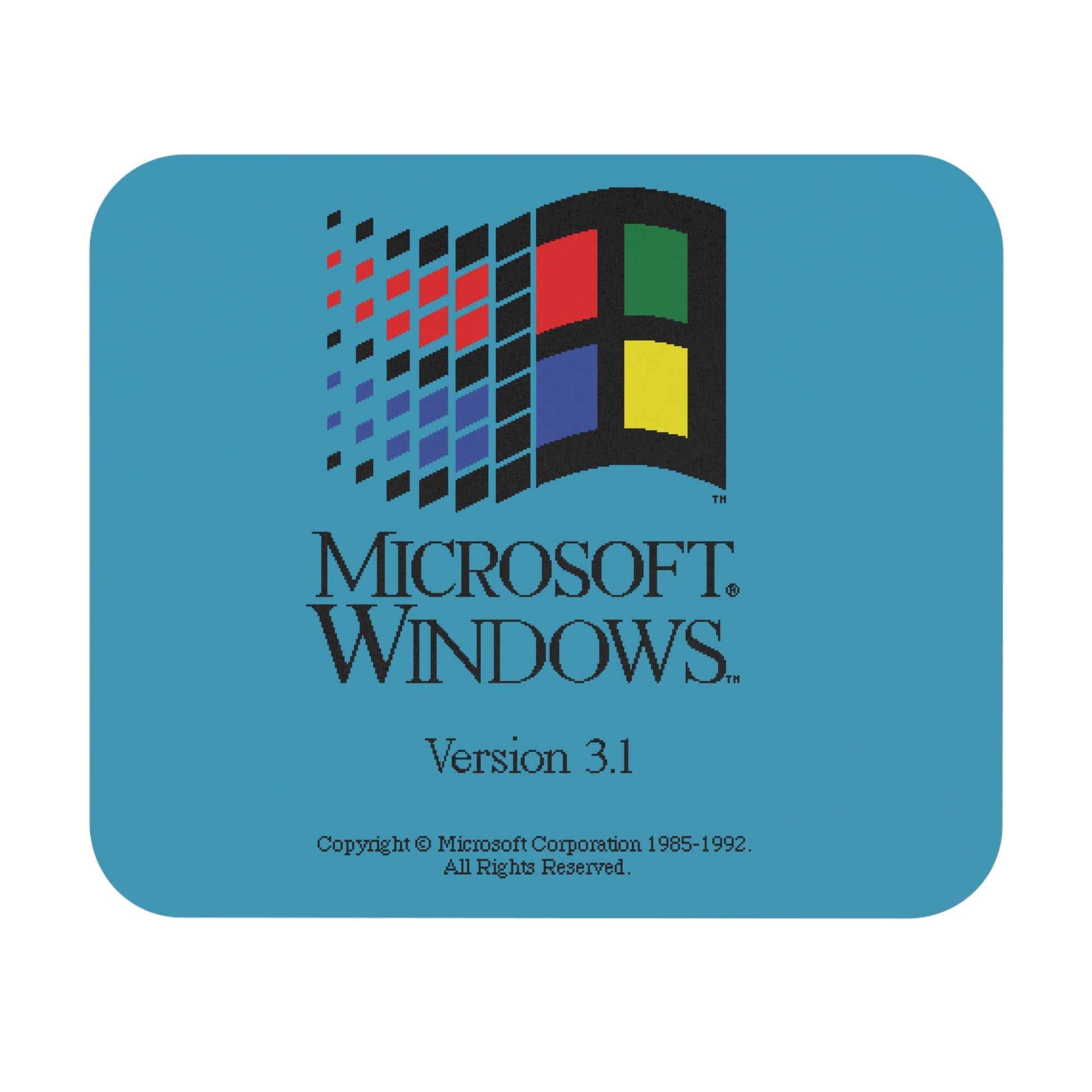 Retro Microsoft Windows 3.1 Mouse Pad — Vintage Computer Logo Desk Mat Printify