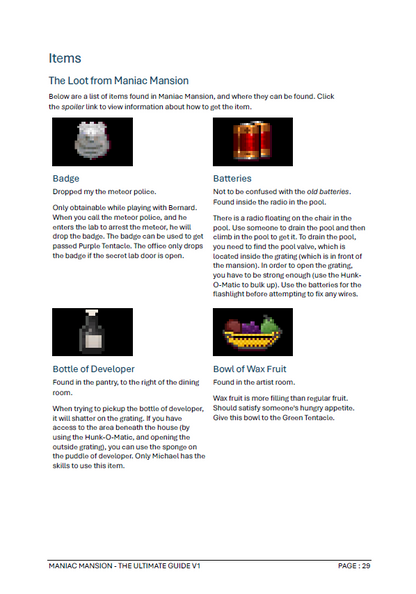 Maniac Mansion - The Ultimate Guide - DIGITAL RetroWebShop