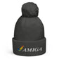Amiga Dark Pom pom beanie